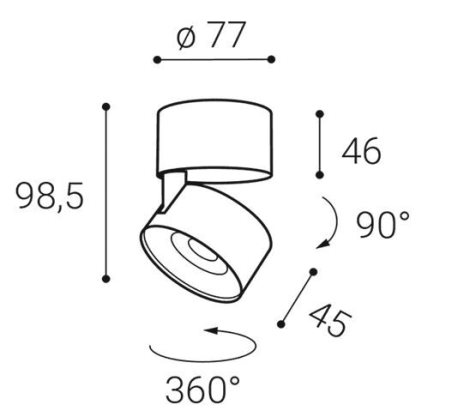 LED2 11508313 KLIP ON, WB 11W 3000K, černá 5
