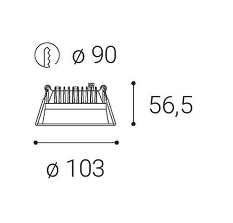 LED2 2250433D ZETA XS, B DALI/PUSH DIM 10W 3000K 6