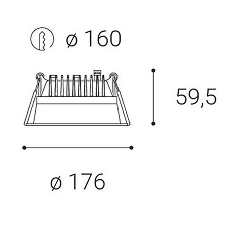 LED2 2250633D ZETA M, B DALI/PUSH DIM 20W 3000K 6