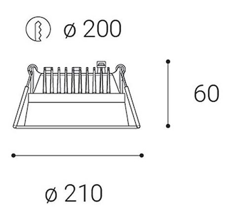 LED2 2250733D ZETA L, B DALI/PUSH DIM 25W 3000K 6