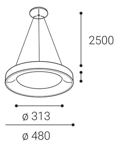 LED2 3270353D BELLA 48 P-Z, B DALI/PUSH DIM 40W 2CCT 3000K/4000K 4