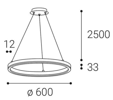LED2 3270933D CIRCLE 60 P-Z, B DALI/PUSH DIM 42W 3000K 4