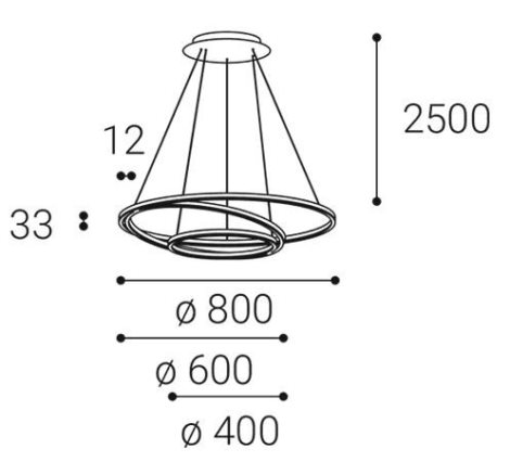LED2 3271133D CIRCLE 3 P-Z, B DALI/PUSH DIM 136W 3000K 5