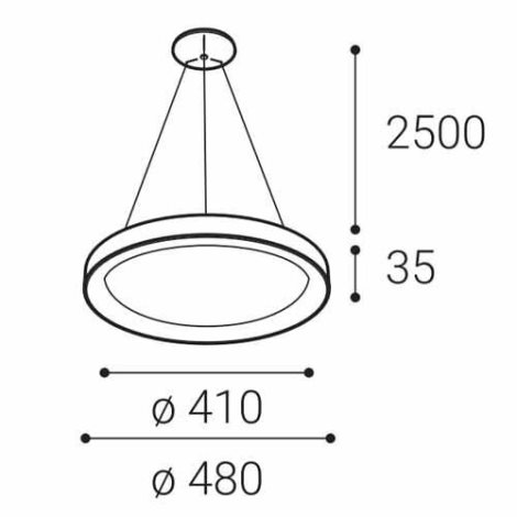 LED2 3271853D BELLA SLIM 48 P-Z, B DALI/PUSH DIM 38W 2CCT 3000K/4000K 4