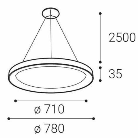 LED2 3271953D BELLA SLIM 78 P-Z, B DALI/PUSH DIM 60W 2CCT 3000K/4000K 4