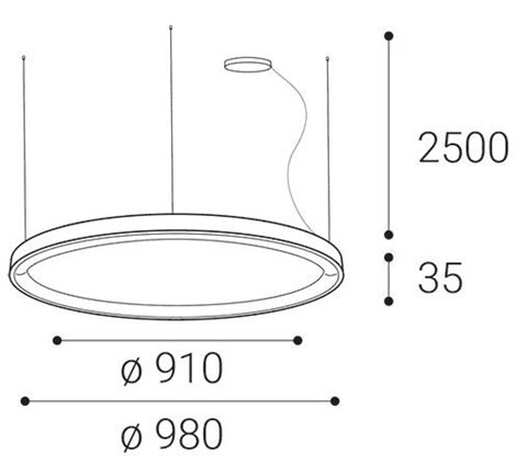 LED2 3273351D BELLA SLIM 98 P-Z, W DALI/PUSH DIM 80W 2CCT 3000K/4000K 6
