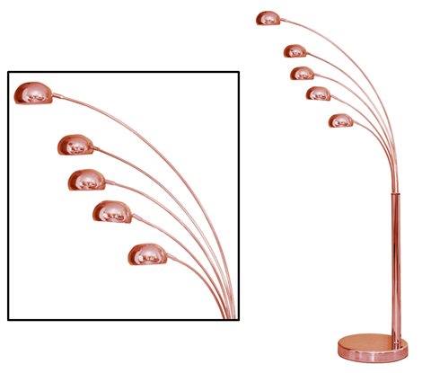Palp stojací lampa 5x E14 40W bez zdroje 210cm IP20, měděná 2