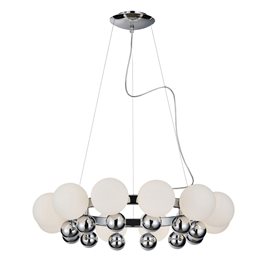 ESPERANZA závěsné svítidlo 12x G9 40W bez zdroje 65cm IP20, chrom/bílá