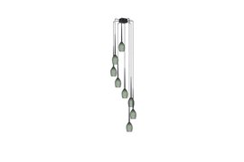 IZZA závěsné svítidlo 8x E14 50W bez zdroje 51cm IP20, olivové/černé