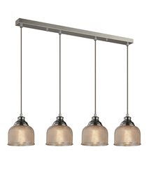 Mora 4 LINE závěsné svítidlo 4x E27 60W bez zdroje 85cm IP20, chrom/jantarová