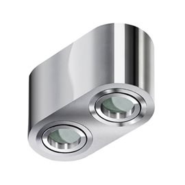 Brant 2 koupelnové přisazené svítidlo 2x GU10 50W bez zdroje 18cm oválné IP44, chromové