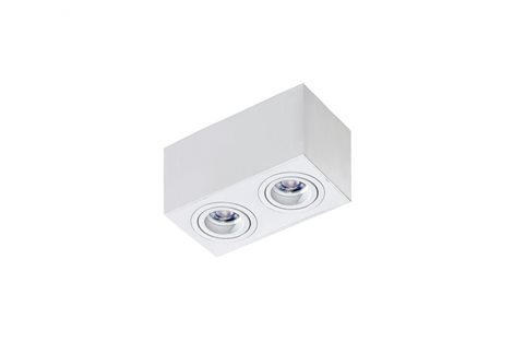 Brant 2 koupelnové přisazené svítidlo 2x GU10 50W bez zdroje 18cm hranaté IP44, bílé 2