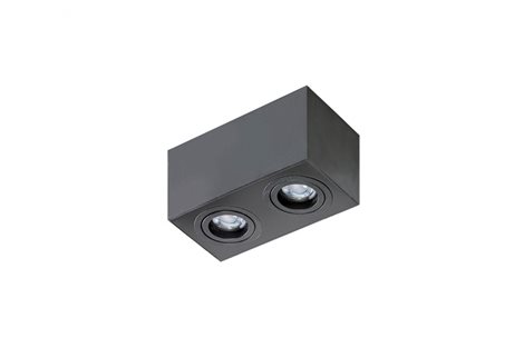 Brant 2 koupelnové přisazené svítidlo 2x GU10 50W bez zdroje 18cm hranaté IP44, černé 2