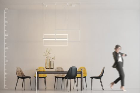 Metric závěsné svítidlo LED 135W 6880lm 3000K stmívatlené 130cm IP20, bílé 3