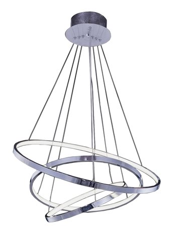 Wheel závěsné svítidlo LED 80W 4800lm 3000K stmívatelné 75cm IP20, chromové 1
