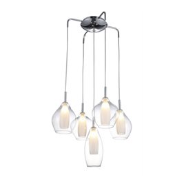 Amber Milano 5 závěsné svítidlo 5x G9 40W bez zdroje 50cm kulaté IP20, čiré/opálové sklo