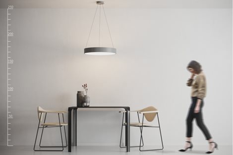 Sovana SMART závěsné svítidlo LED 50W 2750lm 3000-6500K 55cm kulaté IP20, šedé 3