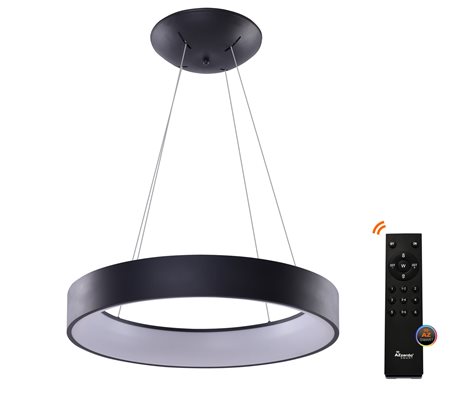 Solvent R SMART závěsné svítidlo LED 92W 4680lm 3000-6000K 80cm kulaté IP20, černé + ovladač 1