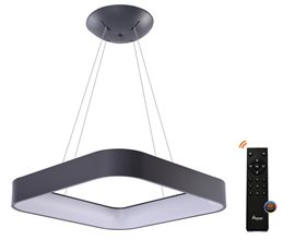 Solvent S SMART závěsné svítidlo LED 32W 2680lm 3000-6000K 45cm hranaté IP20, šedé + ovladač