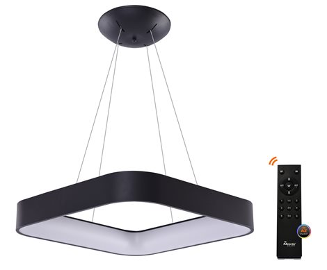 Solvent S SMART závěsné svítidlo LED 42W 3280lm 3000-6000K 60cm hranaté IP20, černé + ovladač 1