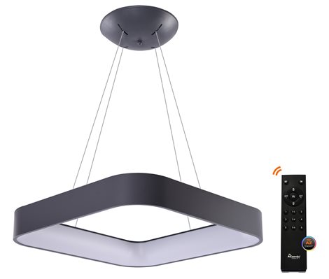 Solvent S SMART závěsné svítidlo LED 120W 7680lm 3000-6000K 110cm hranaté IP20, šedé + ovladač 1