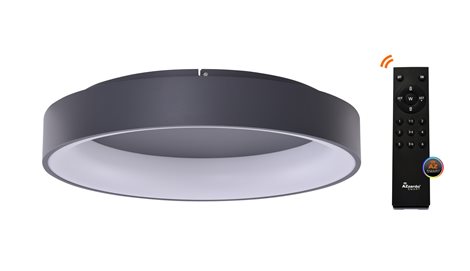 Solvent R SMART přisazené svítidlo LED 64W 4680lm 3000-6000K 80cm kulaté IP20, šedé + ovladač 1