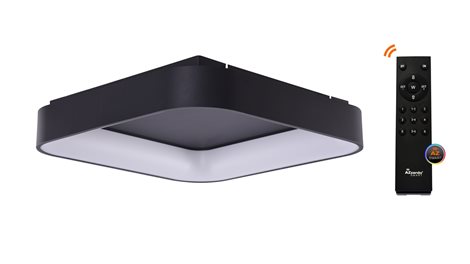 Solvent S SMART přisazené svítidlo LED 32W 2680lm 3000-6000K 45cm hranaté IP20, černé + ovladač 1