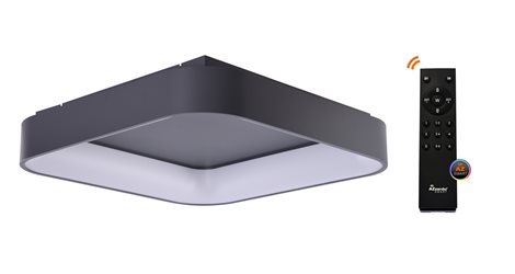Solvent S SMART přisazené svítidlo LED 32W 2680lm 3000-6000K 45cm hranaté IP20, šedé + ovladač 1
