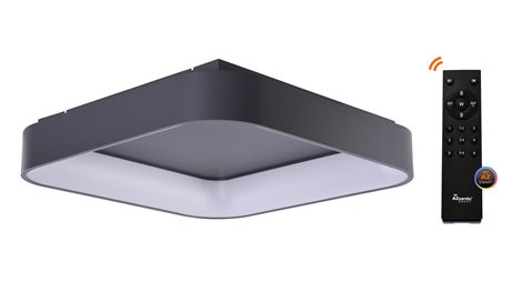 Solvent S SMART přisazené svítidlo LED 42W 3280lm 3000-6000K 60cm hranaté IP20, šedé + ovladač 1