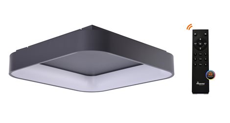 Solvent S SMART přisazené svítidlo LED 92W 4680lm 3000-6000K 80cm hranaté IP20, šedé + ovladač 1