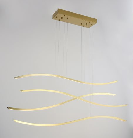 WAVES závěsné svítidlo LED 70W 4900lm 3000K 123cm IP20, zlaté 3