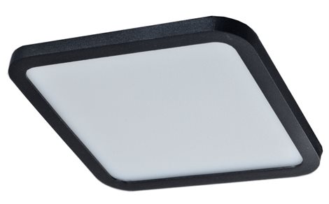 Slim vestavné koupelnové svítidlo LED 24W 2000lm 3000K 22,5cm hranaté IP44, černé 1