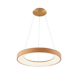 SANTANA závěsné svítidlo LED 50W 2800lm 3000-6500K  60cm IP20, dřevěný dekor + ovladač