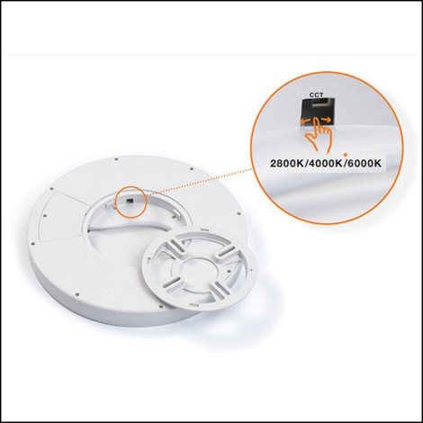 PANKA přisazené svítidlo LED 32W 3840lm 2800/4000/6000K 40cm kulaté IP40, bílé 4