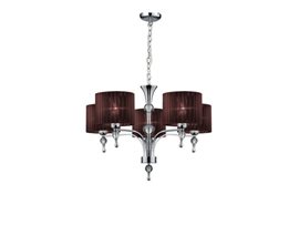 IMPRESS závěsné svítidlo 5x E27 50W bez zdroje 70cm IP20, hnědá/chrom