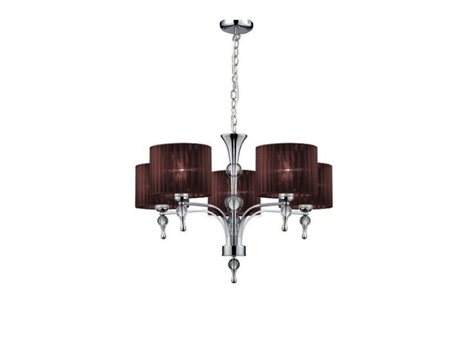 IMPRESS závěsné svítidlo 5x E27 50W bez zdroje 70cm IP20, hnědá/chrom 1