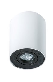 Bross 1 přisazené bodové svítidlo 1x GU10 50W bez zdroje kulaté 9,6cm IP20, bílá/černá