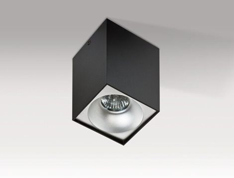 HUGO stropní bodové svítidlo 1x GU10 50W 9,7cm hranaté IP20, černé 9
