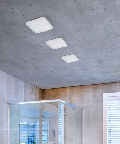 Slim vestavné koupelnové svítidlo LED 12W 1000lm 3000K 15cm hranaté IP44, bílé 2