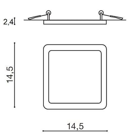 Slim vestavné koupelnové svítidlo LED 12W 1000lm 4000K 14,5cm hranaté IP44, černé 4