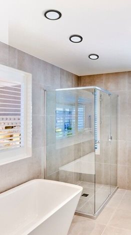 Slim vestavné koupelnové svítidlo LED 6W 500lm 4000K 9cm kulaté IP44, černé 3
