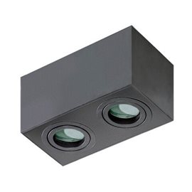 Brant 2 koupelnové přisazené svítidlo 2x GU10 50W bez zdroje 18cm hranaté IP44, černé