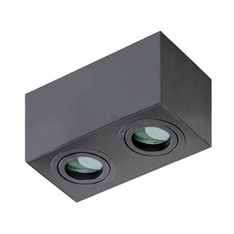 Brant 2 koupelnové přisazené svítidlo 2x GU10 50W bez zdroje 18cm hranaté IP44, černé 1