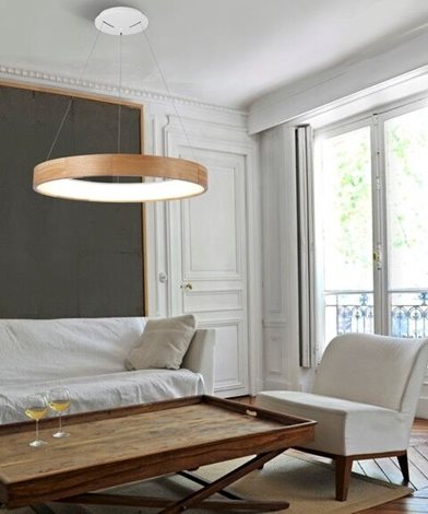 Silvam 65 závěsné svítidlo LED 50W 3250lm 3000K 67cm kulaté IP20, světlé dřevo 2