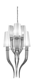 DIABLO závěsné svítidlo 12x E14 11W bez zdroje 61cm IP20, chrom/bílé