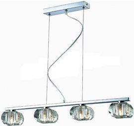RUBIC závěsné svítidlo 4x G9 40W bez zdroje 68cm IP20, chrom/křišťál