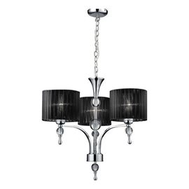 IMPRESS závěsné svítidlo 3x E27 50W bez zdroje 53cm IP20, černá/chrom