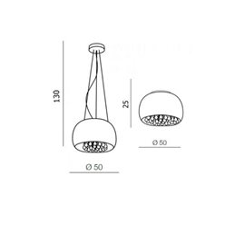 BURN stropní/závěsné svítidlo 6x G9 40W bez zdroje 50cm IP20, chrom/křišťál