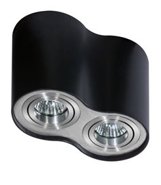 BROSS stropní bodové svítidlo 2x GU10 50W bez zdroje 18cm IP20, černá/hliník