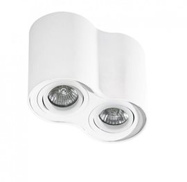 BROSS stropní bodové svítidlo 2x GU10 50W bez zdroje 18cm kulaté IP20, bílé